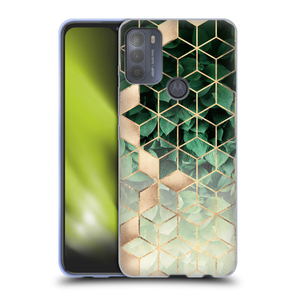 Elisabeth Fredriksson Sparkles Leaves And Cubes Soft Gel Case for Motorola Moto G50