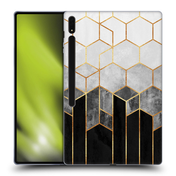 Elisabeth Fredriksson Sparkles Charcoal Hexagons Soft Gel Case for Samsung Galaxy Tab S8 Ultra