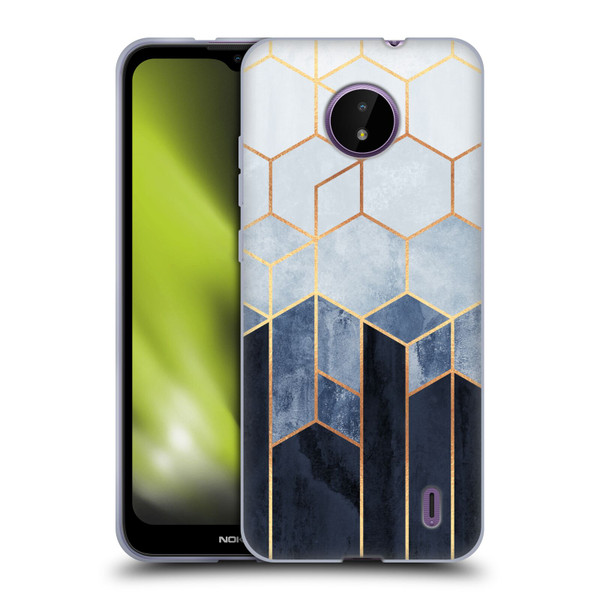 Elisabeth Fredriksson Sparkles Soft Blue Hexagons Soft Gel Case for Nokia C10 / C20