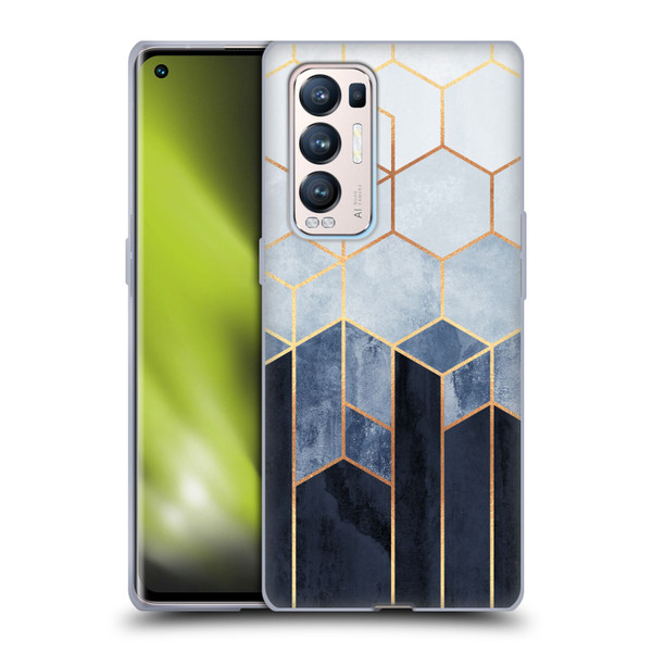 Elisabeth Fredriksson Sparkles Soft Blue Hexagons Soft Gel Case for OPPO Find X3 Neo / Reno5 Pro+ 5G