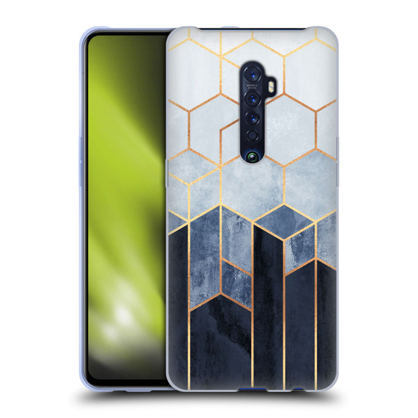 Elisabeth Fredriksson Sparkles Soft Blue Hexagons Soft Gel Case for OPPO Reno 2