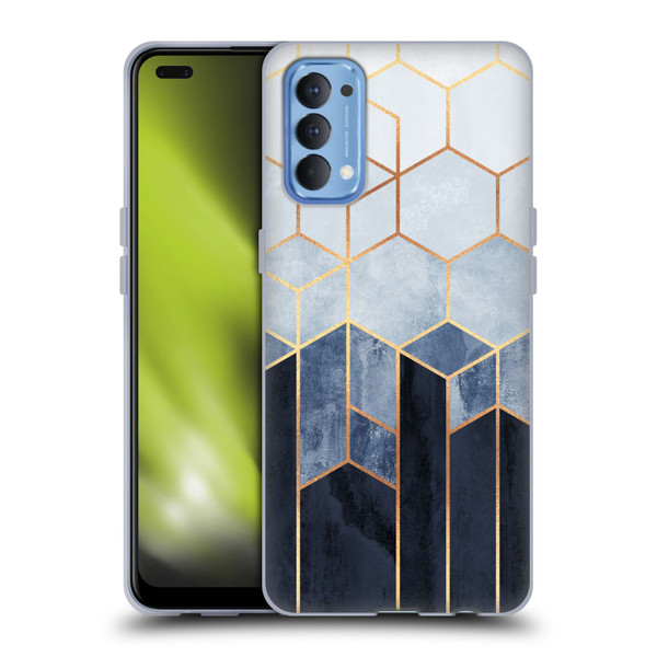 Elisabeth Fredriksson Sparkles Soft Blue Hexagons Soft Gel Case for OPPO Reno 4 5G