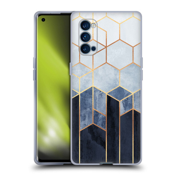 Elisabeth Fredriksson Sparkles Soft Blue Hexagons Soft Gel Case for OPPO Reno 4 Pro 5G