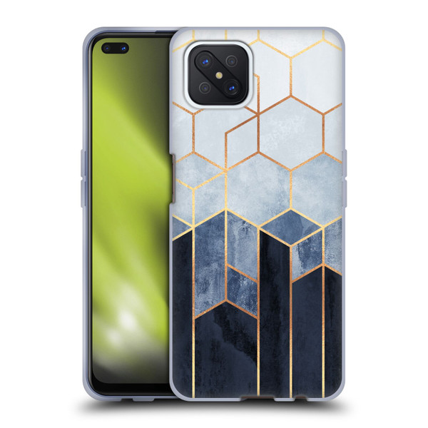 Elisabeth Fredriksson Sparkles Soft Blue Hexagons Soft Gel Case for OPPO Reno4 Z 5G