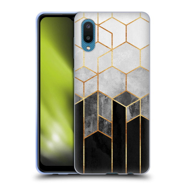 Elisabeth Fredriksson Sparkles Charcoal Hexagons Soft Gel Case for Samsung Galaxy A02/M02 (2021)