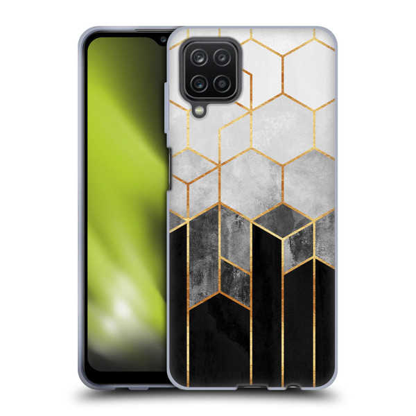 Elisabeth Fredriksson Sparkles Charcoal Hexagons Soft Gel Case for Samsung Galaxy A12 (2020)