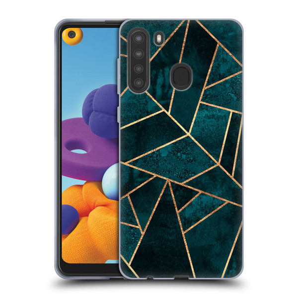 Elisabeth Fredriksson Sparkles Deep Teal Stone Soft Gel Case for Samsung Galaxy A21 (2020)