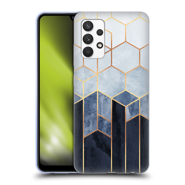 Elisabeth Fredriksson Sparkles Soft Blue Hexagons Soft Gel Case for Samsung Galaxy A32 (2021)