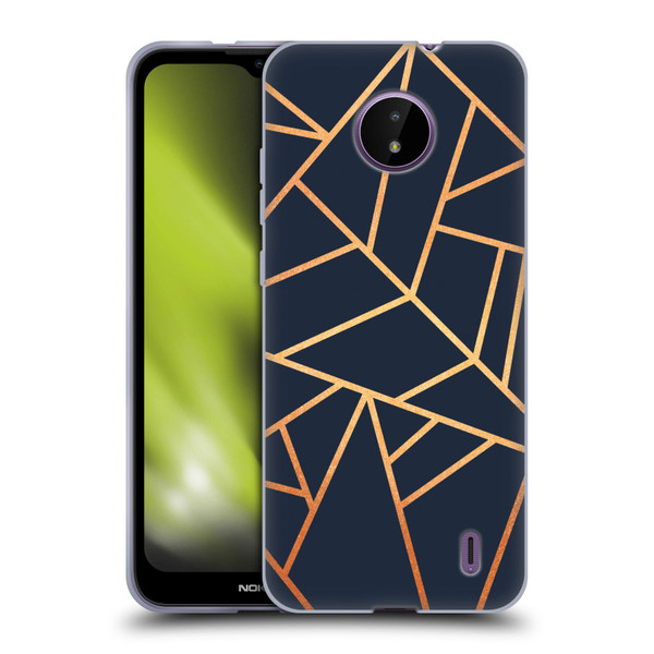 Elisabeth Fredriksson Stone Collection Copper And Midnight Navy Soft Gel Case for Nokia C10 / C20