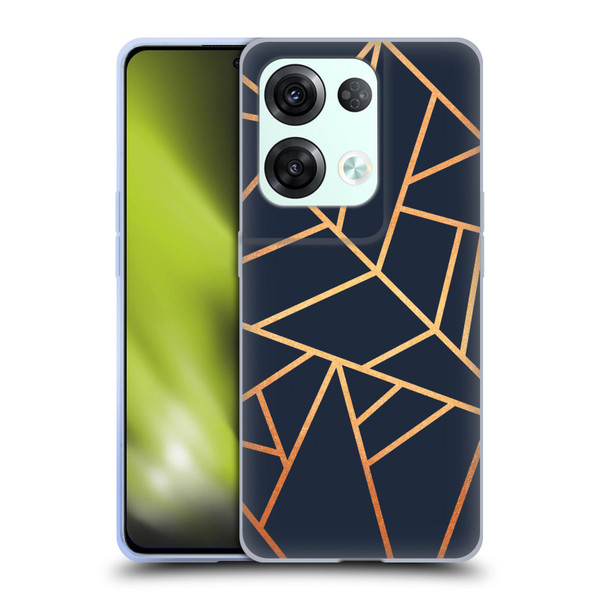 Elisabeth Fredriksson Stone Collection Copper And Midnight Navy Soft Gel Case for OPPO Reno8 Pro