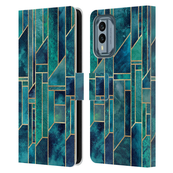 Elisabeth Fredriksson Geometric Design And Pattern Blue Skies Leather Book Wallet Case Cover For Nokia X30