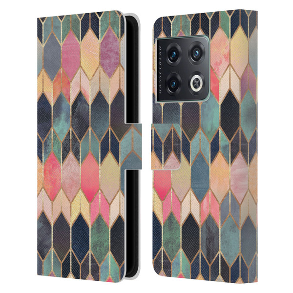 Elisabeth Fredriksson Geometric Design And Pattern Colourful Stained Glass Leather Book Wallet Case Cover For OnePlus 10 Pro