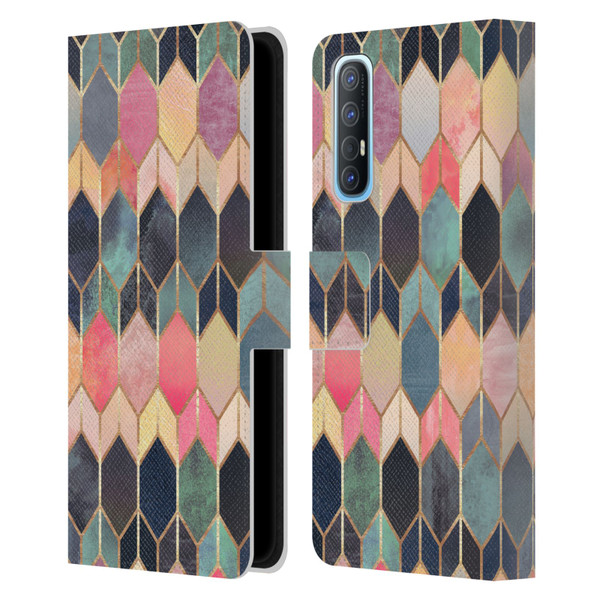 Elisabeth Fredriksson Geometric Design And Pattern Colourful Stained Glass Leather Book Wallet Case Cover For OPPO Find X2 Neo 5G