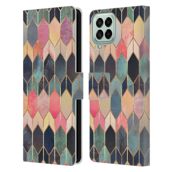 Elisabeth Fredriksson Geometric Design And Pattern Colourful Stained Glass Leather Book Wallet Case Cover For Samsung Galaxy M53 (2022)