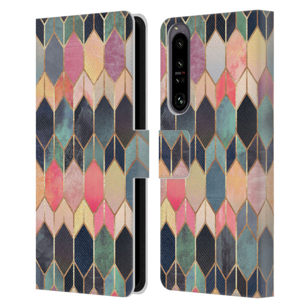 Elisabeth Fredriksson Geometric Design And Pattern Colourful Stained Glass Leather Book Wallet Case Cover For Sony Xperia 1 IV