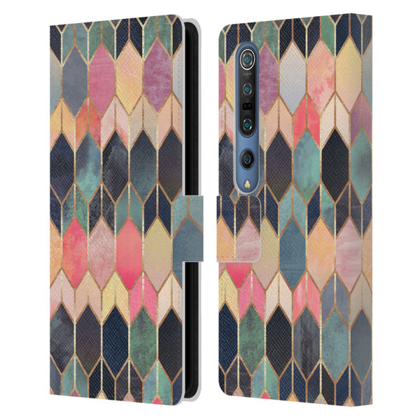 Elisabeth Fredriksson Geometric Design And Pattern Colourful Stained Glass Leather Book Wallet Case Cover For Xiaomi Mi 10 5G / Mi 10 Pro 5G