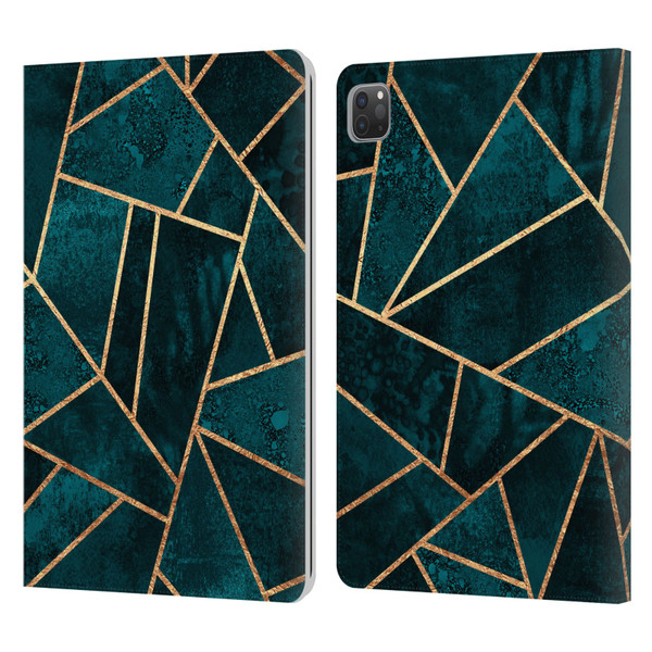 Elisabeth Fredriksson Sparkles Deep Teal Stone Leather Book Wallet Case Cover For Apple iPad Pro 11 2020 / 2021 / 2022