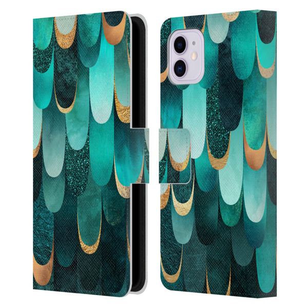Elisabeth Fredriksson Sparkles Turquoise Leather Book Wallet Case Cover For Apple iPhone 11