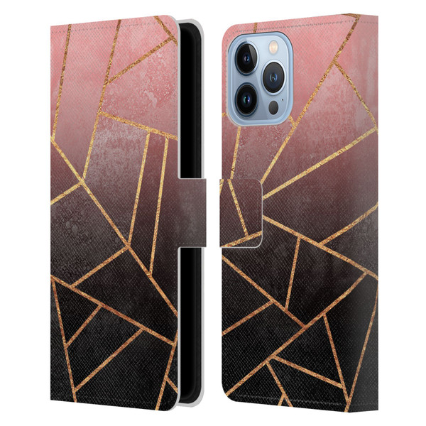 Elisabeth Fredriksson Sparkles Pink And Black Leather Book Wallet Case Cover For Apple iPhone 13 Pro Max