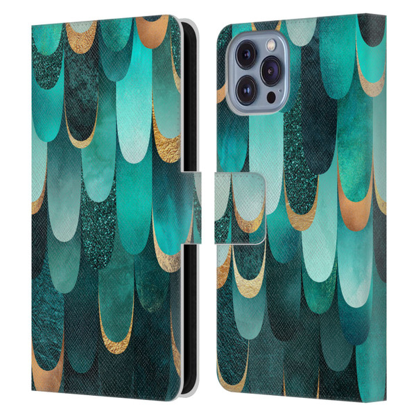 Elisabeth Fredriksson Sparkles Turquoise Leather Book Wallet Case Cover For Apple iPhone 14