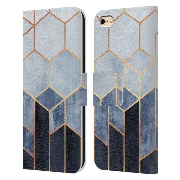 Elisabeth Fredriksson Sparkles Soft Blue Hexagons Leather Book Wallet Case Cover For Apple iPhone 6 / iPhone 6s