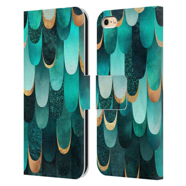 Elisabeth Fredriksson Sparkles Turquoise Leather Book Wallet Case Cover For Apple iPhone 6 / iPhone 6s