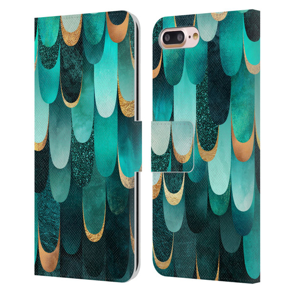 Elisabeth Fredriksson Sparkles Turquoise Leather Book Wallet Case Cover For Apple iPhone 7 Plus / iPhone 8 Plus