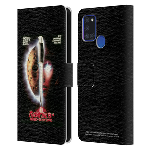 Friday the 13th Part VII The New Blood Graphics Key Art Leather Book Wallet Case Cover For Samsung Galaxy A21s (2020)