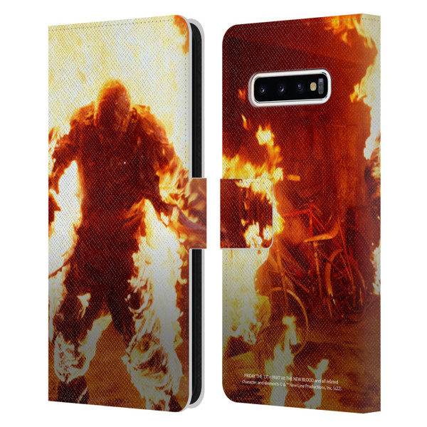 Friday the 13th Part VII The New Blood Graphics Jason Voorhees On Fire Leather Book Wallet Case Cover For Samsung Galaxy S10+ / S10 Plus