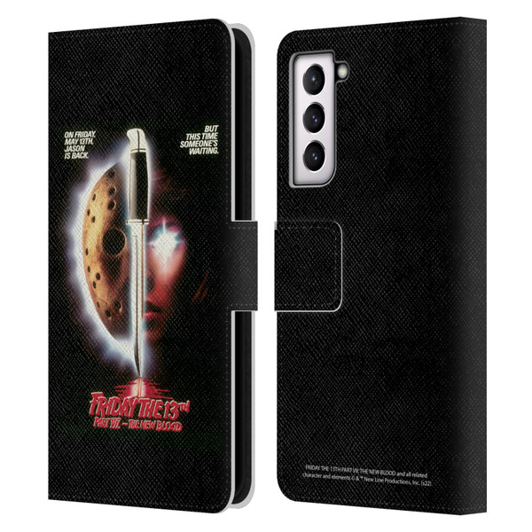 Friday the 13th Part VII The New Blood Graphics Key Art Leather Book Wallet Case Cover For Samsung Galaxy S21 5G