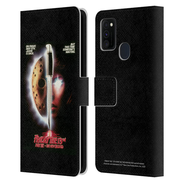 Friday the 13th Part VII The New Blood Graphics Key Art Leather Book Wallet Case Cover For Samsung Galaxy M30s (2019)/M21 (2020)