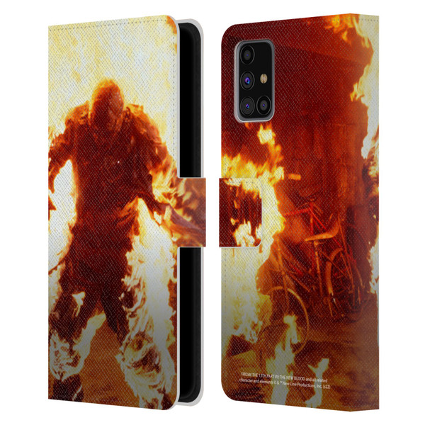 Friday the 13th Part VII The New Blood Graphics Jason Voorhees On Fire Leather Book Wallet Case Cover For Samsung Galaxy M31s (2020)