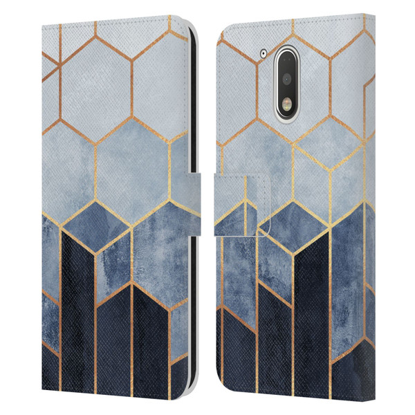 Elisabeth Fredriksson Sparkles Soft Blue Hexagons Leather Book Wallet Case Cover For Motorola Moto G41