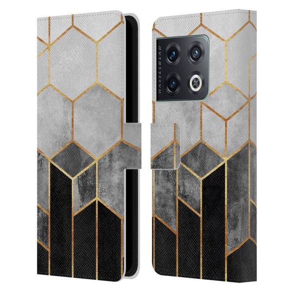 Elisabeth Fredriksson Sparkles Charcoal Hexagons Leather Book Wallet Case Cover For OnePlus 10 Pro
