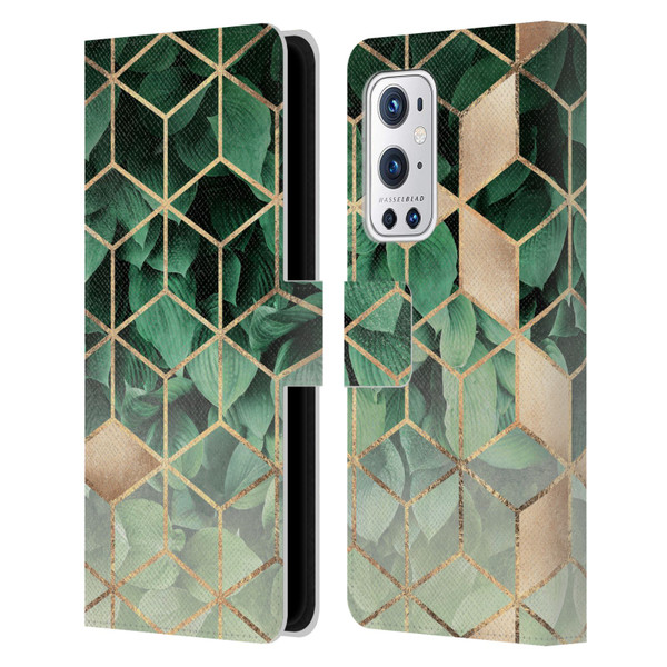 Elisabeth Fredriksson Sparkles Leaves And Cubes Leather Book Wallet Case Cover For OnePlus 9 Pro