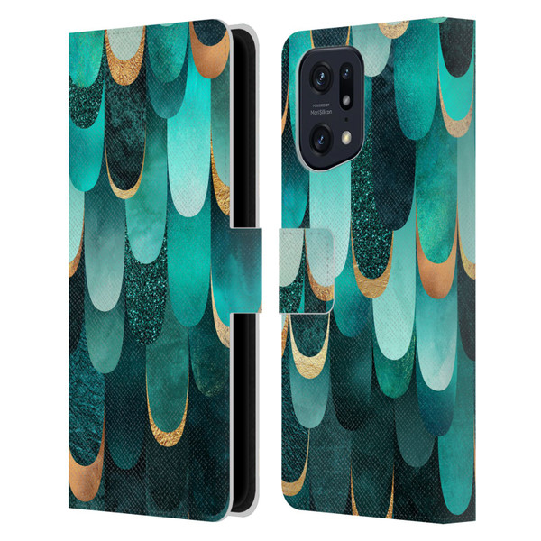 Elisabeth Fredriksson Sparkles Turquoise Leather Book Wallet Case Cover For OPPO Find X5