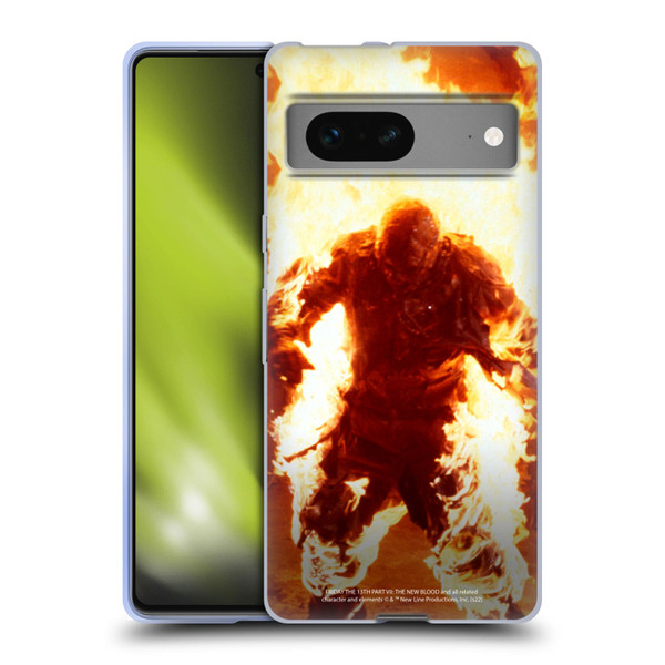 Friday the 13th Part VII The New Blood Graphics Jason Voorhees On Fire Soft Gel Case for Google Pixel 7