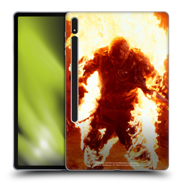Friday the 13th Part VII The New Blood Graphics Jason Voorhees On Fire Soft Gel Case for Samsung Galaxy Tab S8 Plus