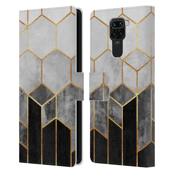 Elisabeth Fredriksson Sparkles Charcoal Hexagons Leather Book Wallet Case Cover For Xiaomi Redmi Note 9 / Redmi 10X 4G