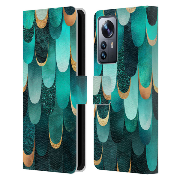 Elisabeth Fredriksson Sparkles Turquoise Leather Book Wallet Case Cover For Xiaomi 12 Pro