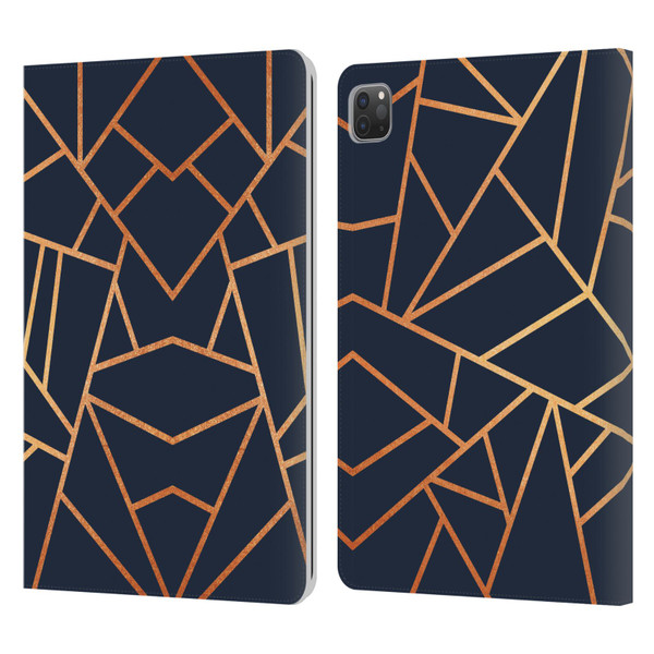 Elisabeth Fredriksson Stone Collection Copper And Midnight Navy Leather Book Wallet Case Cover For Apple iPad Pro 11 2020 / 2021 / 2022