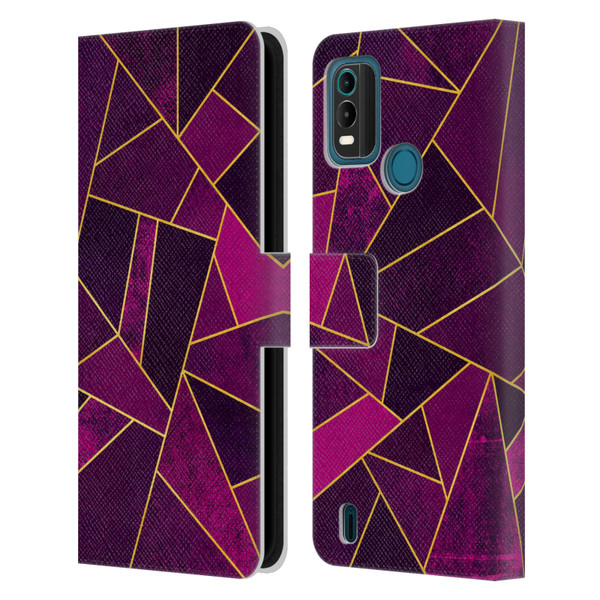 Elisabeth Fredriksson Stone Collection Purple Leather Book Wallet Case Cover For Nokia G11 Plus