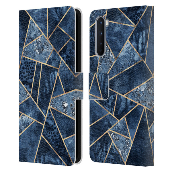 Elisabeth Fredriksson Stone Collection Blue Leather Book Wallet Case Cover For OnePlus Nord 5G