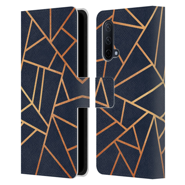 Elisabeth Fredriksson Stone Collection Copper And Midnight Navy Leather Book Wallet Case Cover For OnePlus Nord CE 5G