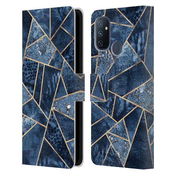 Elisabeth Fredriksson Stone Collection Blue Leather Book Wallet Case Cover For OnePlus Nord N100