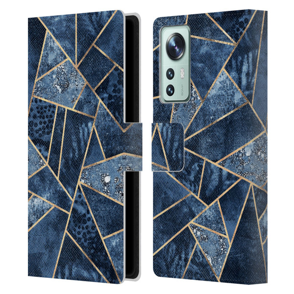 Elisabeth Fredriksson Stone Collection Blue Leather Book Wallet Case Cover For Xiaomi 12