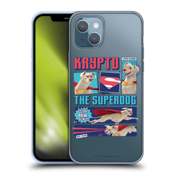 DC League Of Super Pets Graphics Krypto The Superdog Soft Gel Case for Apple iPhone 13
