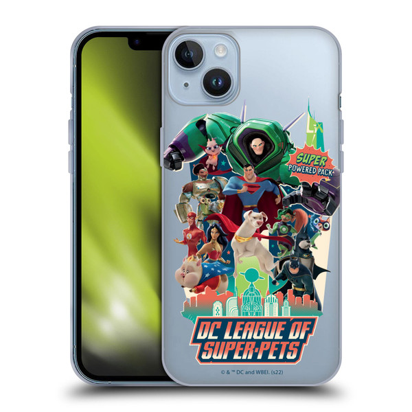DC League Of Super Pets Graphics Super Powered Pack Soft Gel Case for Apple iPhone 14 Plus