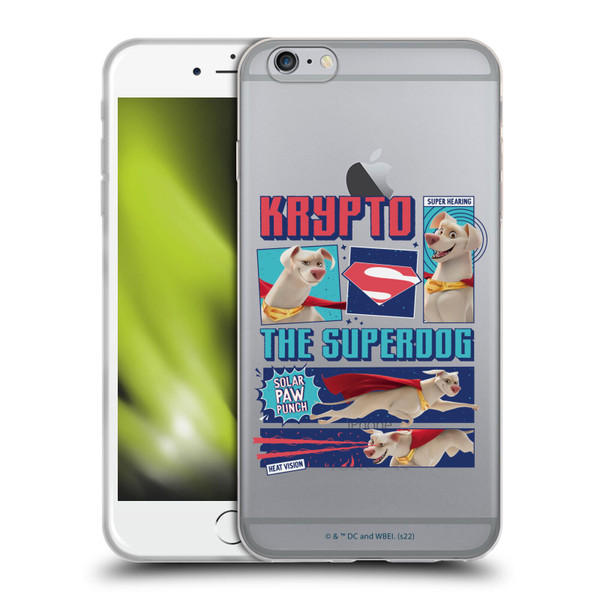 DC League Of Super Pets Graphics Krypto The Superdog Soft Gel Case for Apple iPhone 6 Plus / iPhone 6s Plus