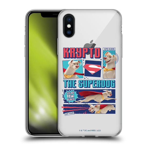 DC League Of Super Pets Graphics Krypto The Superdog Soft Gel Case for Apple iPhone X / iPhone XS